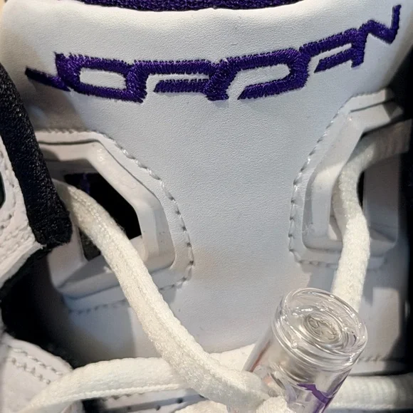 Jordan B'Loyal White and Purple Sneakers - Picture 12 of 16